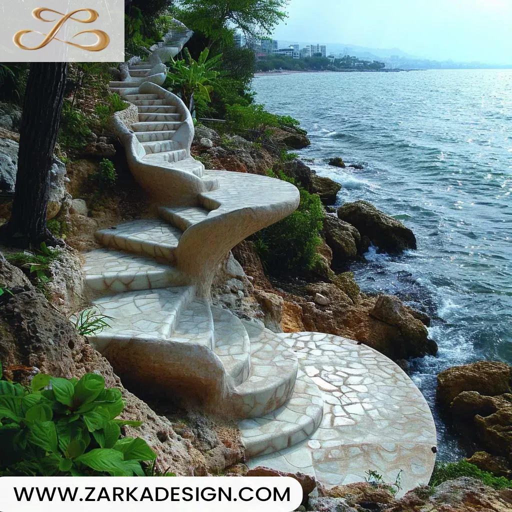 پله حیاط خانه ویلایی